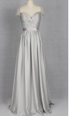 Long Sliver Cap Sleeve Twist Bust Prom Dresses KSP268