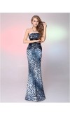 Elegant Strapless Sheath Leopard-print Long Prom Dress KSP258