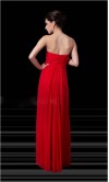 Red Beaded Strapless Chiffon Prom Dresses KSP133