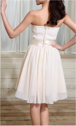 Strapless Sweetheart Short Chiffon Bridesmaid Dresses KSP140