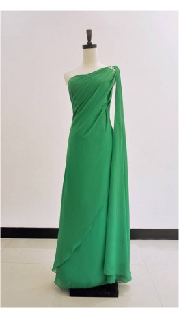 Simple But Elegant One Shoulder Long Chiffon Prom Dress KSP152