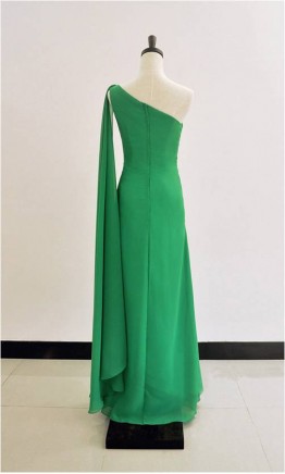 Simple But Elegant One Shoulder Long Chiffon Prom Dress KSP152
