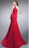 Red Mermaid One Shoulder Long Prom Dresses KSP157