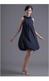 Dark Blue Floral Jewel Short Balloon Gown KSP181