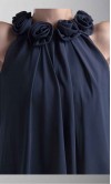 Dark Blue Floral Jewel Short Balloon Gown KSP181
