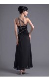 Side Slit Black Draped Long Prom Dresses KSP182