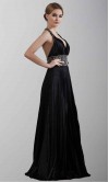 Halter Plunging Neck Sexy Black Long Formal Dresses KSP193