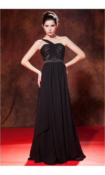 Empire Waist Single Shoulder Long Prom Gowns KSP196