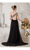 One Shoulder Sequin Back Long Formal Prom Dresses KSP200