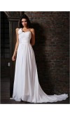 One Shoulder Train Flower Prom Party Dress KSP209