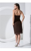 Layered Brown Bowknot Cocktail Dress With Pockets KSP216