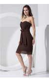 Layered Brown Bowknot Cocktail Dress With Pockets KSP216