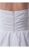 Ruffled Draped Long White Prom Dresses KSP219