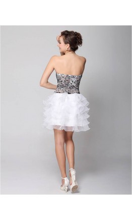 Cute Printed Short Flounced Skirt Prom Dress KSP259
