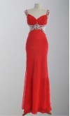 Sexy Crossed Back Sequin Cut Out Prom Dress with Train KSP291