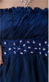 Strapless Blue Cheap Short Taffeta and Tulle Prom Dresses KSP299