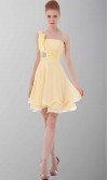 Soft Pink One Shoulder Short Lacelike homecoming dress KSP122