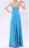 Sky Blue Halter Neck Floor Length Satin Prom Dress KSP168