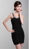 Simple ruffled Sheath Beading Little Black Dresses Mini Dress KSP183