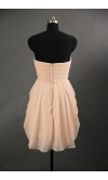 Peach Ruching High Low Mini Bridesmaid Dresses KSP295