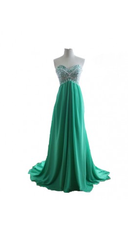 Green Sweetheart Sequin Floor Length Prom Dresses KSP306