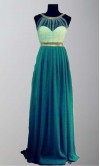 Green Sexy Backless Sheer Long Prom Dresses KSP311