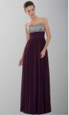 Empire Waist Band Strapless Long Prom Dresses KSP319