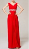 V-neck Long Red Beaded Prom Dress/ Evening Dress KSP158