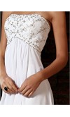 White Embroidery Train Long Prom Dresses KSP207