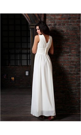 V-neck Wide Shoulder Draped Formal Dresses KSP208