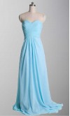 Cross Sequin Band Back Chiffon Train Prom Dress KSP310