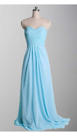 Cross Sequin Band Back Chiffon Train Prom Dress KSP310