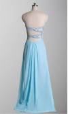 Cross Sequin Band Back Chiffon Train Prom Dress KSP310