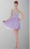Short Straps Sequin Bodice Purple Cocktail Dresses KSP321