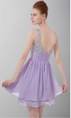 Short Straps Sequin Bodice Purple Cocktail Dresses KSP321