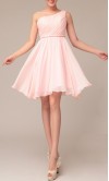 Short Braid Belt Single Shoulder Bridesmaid Dress KSP325