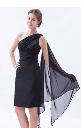 One Shoulder Little Black Sheath Party Dresses KSP230