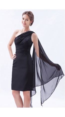 One Shoulder Little Black Sheath Party Dresses KSP230