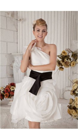 Cute One Shoulder Floral Homecoming Prom Dresses KSP235