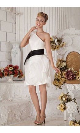 Cute One Shoulder Floral Homecoming Prom Dresses KSP235