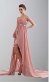 Pink Reuseable High Low Prom Dresses with Bow KSP324