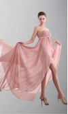 Pink Reuseable High Low Prom Dresses with Bow KSP324