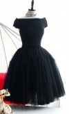 Vintage Off The Shoulder Little Black Dress KSP352