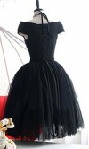 Vintage Off The Shoulder Little Black Dress KSP352