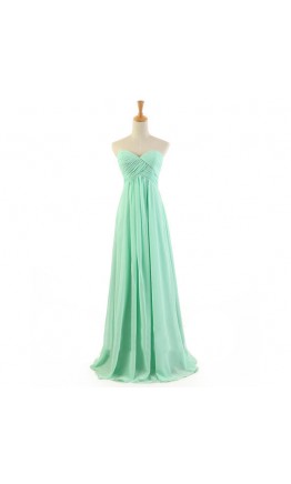 Mint Green Cross Pleated Long Bridesmaid Dresses KSP171