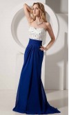 White And Blue Ruffled Long Prom Dresses UK KSP361
