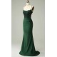 Shimmering Green Strappy Trumpet Ruched Prom Dresses  KSP646