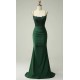 Shimmering Green Strappy Trumpet Ruched Prom Dresses  KSP646