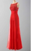 Red Jeweled High Neck Cinched Long Formal Dress KSP378