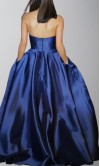 Strapless Slit Sage Green Prom Gown with Pockets KSP666
